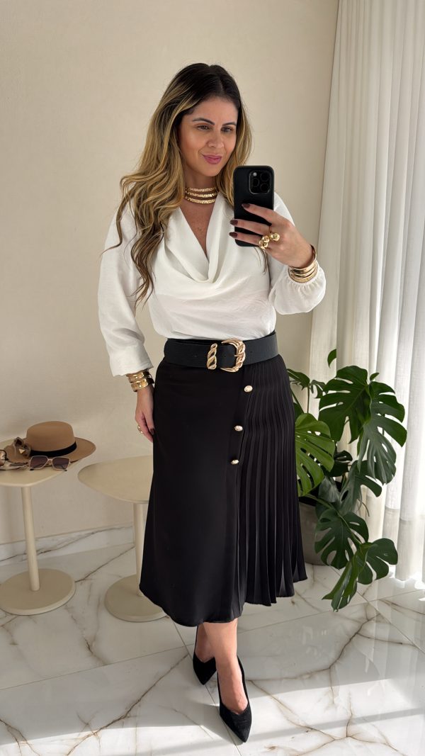blusa crepe branco blusa crepe branco