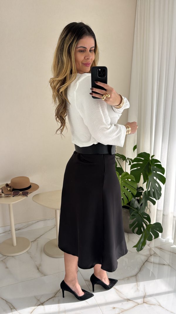 blusa crepe branco blusa crepe branco