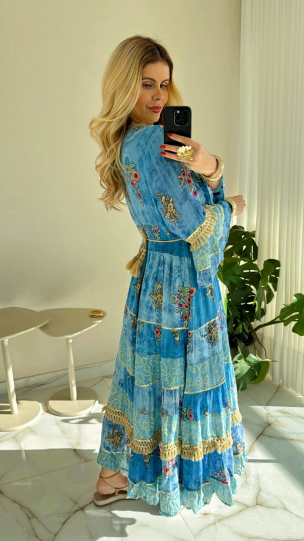 vestido boho azul vestido boho azul