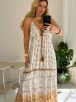vestido boho chic azul