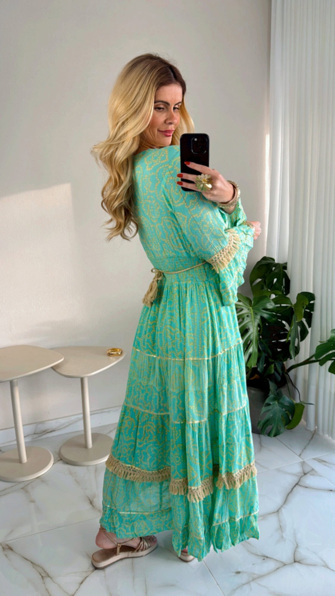 princess polly baby blue dress Teal Paisley Print Tiered Midi Dress