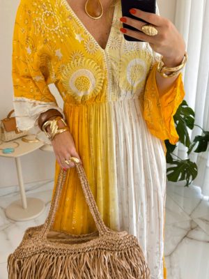 vestido boho chic verde