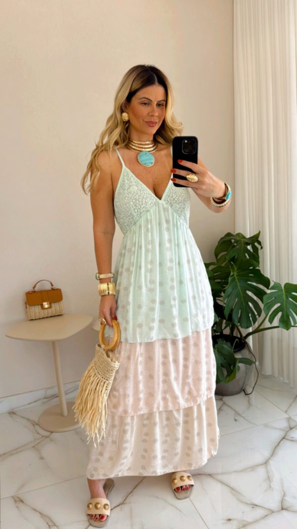 vestido boho chic cami verde vestido boho chic cami verde