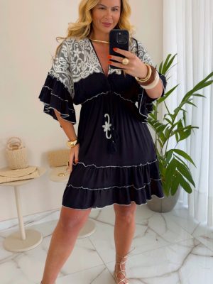 vestido boho chic marrom