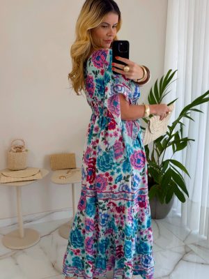 vestido boho chic marrom