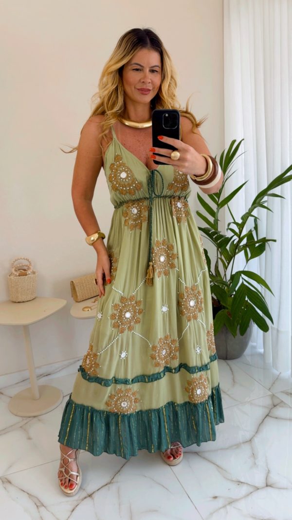 vestido boho chic marrom