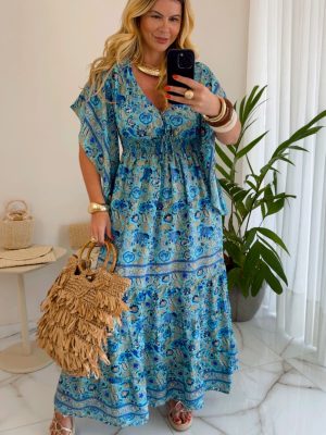 vestido boho chic marrom