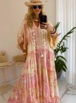 vestido boho chic marrom