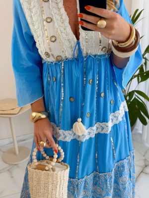 vestido boho chic marrom