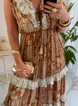 vestido boho chic marrom