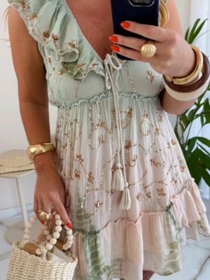 vestido boho chic marrom