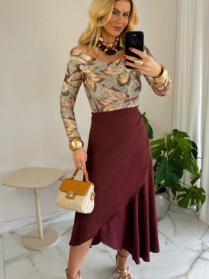 blusa crepe animal print