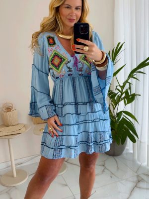 vestido boho chic marrom
