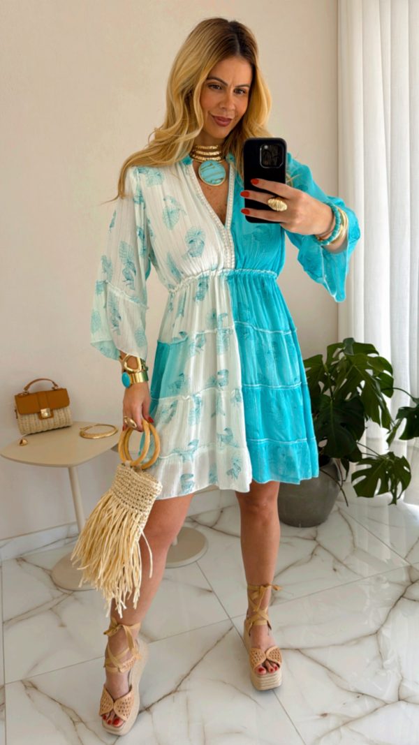 vestido boho chic verde