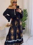 saia boho chic preto