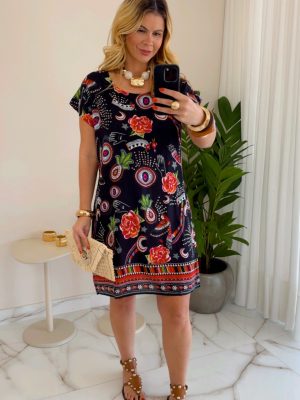 vestido rose vermelho