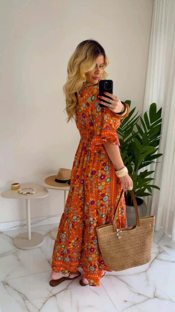vestido cristina laranja vestido cristina laranja