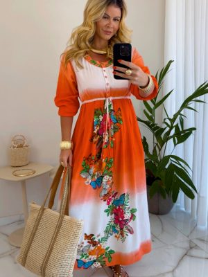 vestido longo estam bege