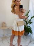 vestido boho chic croche laranja
