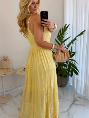 vestido boho chic luxo verde