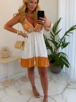 vestido boho chic croche laranja