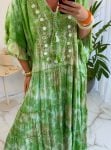 vestido boho chic luxo verde