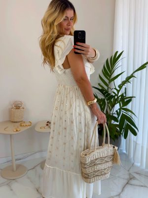 vestido boho chic luxo verde