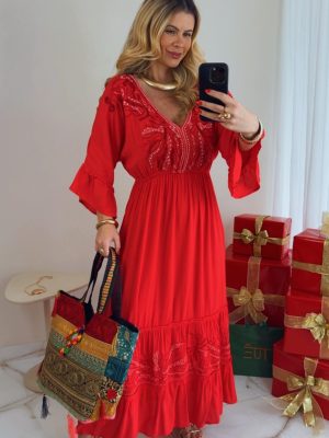 vestido laura vermelho