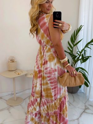 vestido boho chic croche laranja