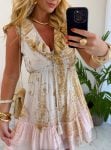 vestido boho chic croche laranja