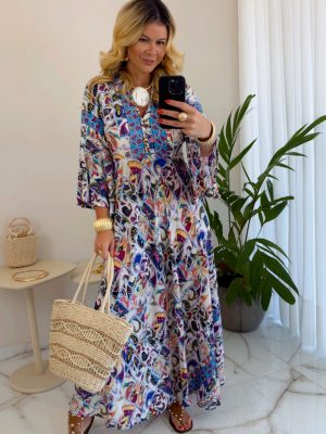 vestido longo estam bege