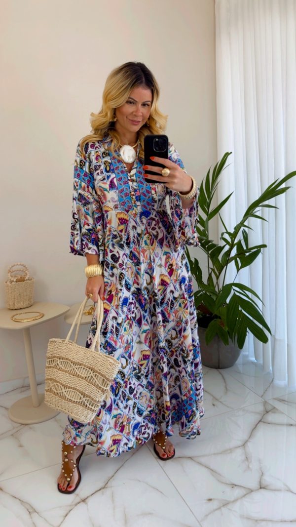 vestido longo estam bege