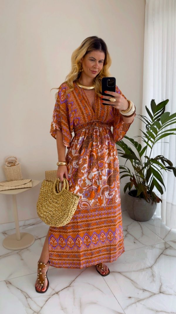 vestido aurora laranja