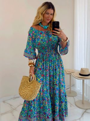 vestido midi estampado