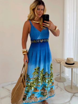 vestido midi estampado