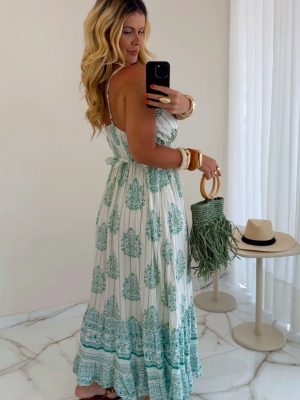 vestido midi estampado