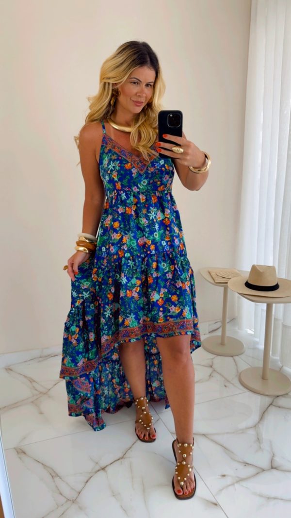 vestido midi estampado