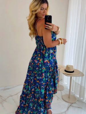 vestido midi estampado