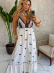 vestido boho chic azul