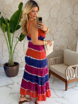 vestido viscose estampado