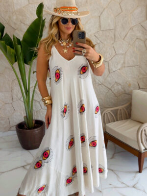 vestido boho chic verde