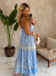 vestido boho chic azul