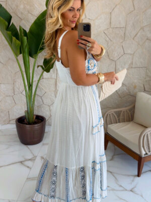 vestido boho chic verde