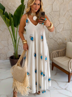 vestido boho chic verde