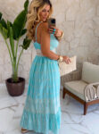 vestido boho chic luna turquesa