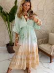 vestido boho chic tie dye verde