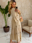 vestido boho chic bege