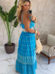 vestido boho chic luna turquesa