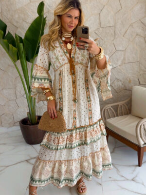 vestido boho chic luxo lilás