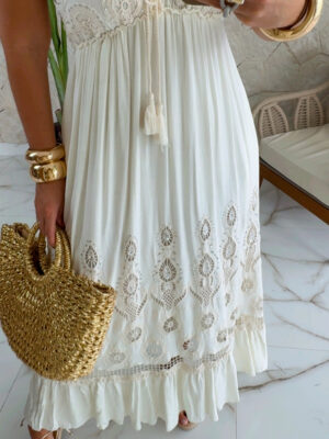 vestido boho chic verde